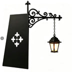 Vintage Bookshelf Lantern classic streetlamp style with a hanging chain and black shelf insert bracket
