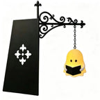 Vintage Bookshelf Lantern reading ghost holding a black book beneath an ornate bracket with flat backing