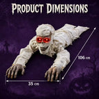 Voice-Activated Crawling Mummy dimensions showing 106 cm length and 35 cm width