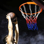 Wall-Mounted Basketball Hoop viewed from above as a player shoots toward the net indoors