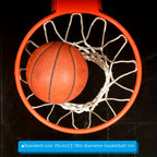 Wall-Mounted Basketball Hoop top-down view with a basketball centered inside the orange rim