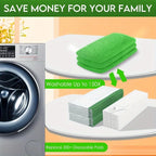 Washable green reusable floor mop pads compared with disposable cleaning refills