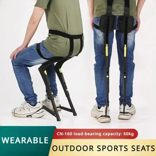 Wearable Exoskeleton Chair CN-160 shown worn while seated and standing from multiple angles