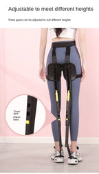 Wearable Exoskeleton Chair shown adjusted to different wearer heights