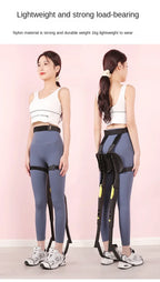 Wearable Exoskeleton Chair displayed on two wearers with its lightweight folding frame