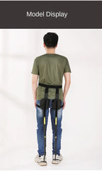 Wearable Exoskeleton Chair rear view showing the waist belt and paired leg frames