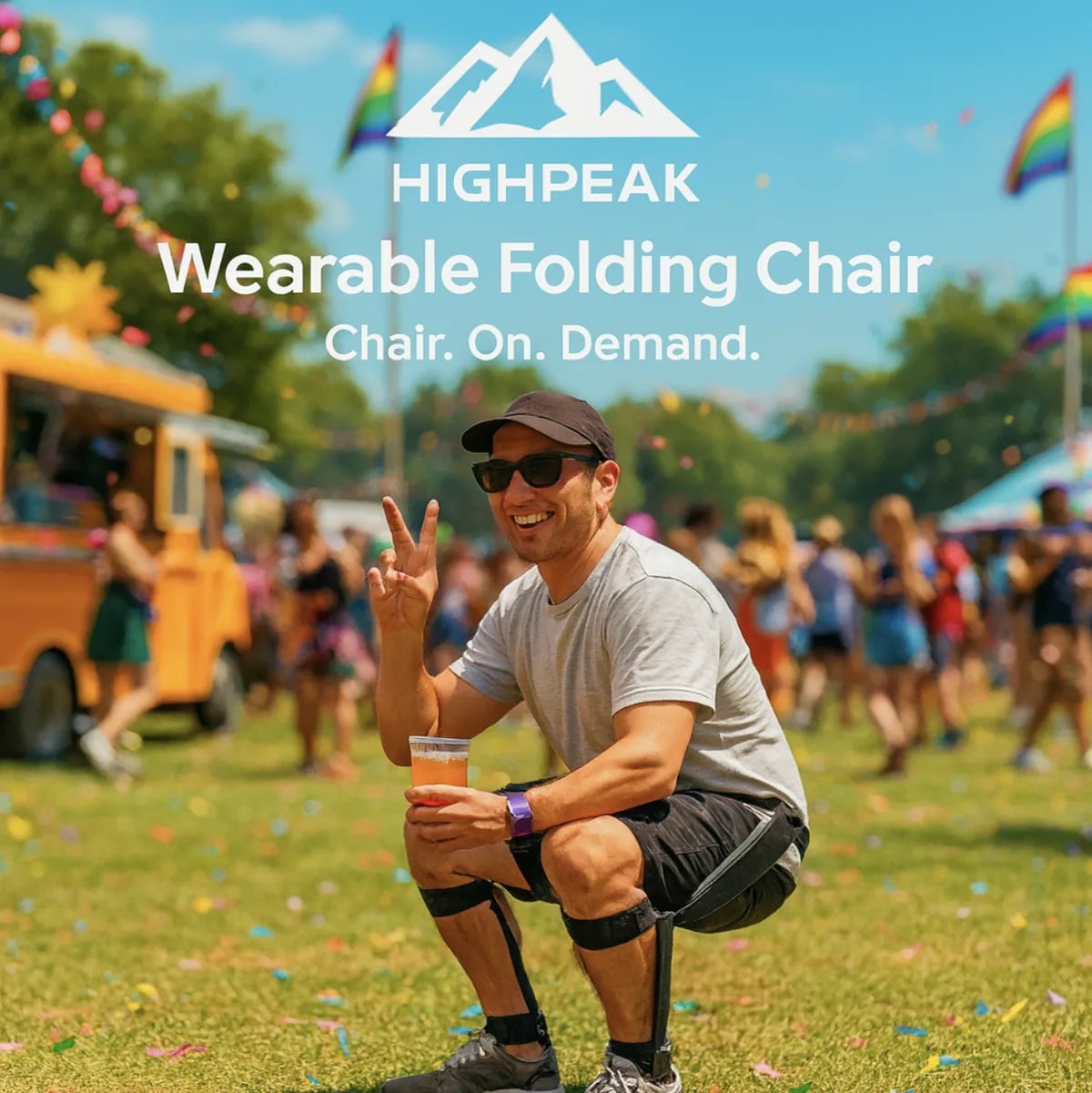 HighPeak Wearable Folding Chair – Portable Invisible Seat for Travel