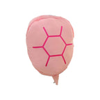 Wearable Turtle Shell Pillow in pink shown alone with its plush shell shape and hexagonal pattern