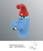 Wiggly Hat Sink Faucet product view with single-hole mounting illustration and 180mm height diagram.