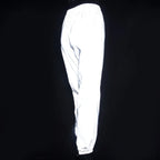 Women’s Reflective Joggers side product view under direct light showing the reflective tapered leg