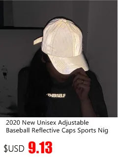 Supplier advertisement for a reflective baseball cap with a printed $9.13 price