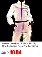 Supplier advertisement for an iridescent jacket and pants set with a printed $10.84 price