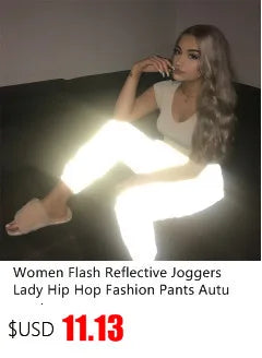 Supplier advertisement showing reflective joggers on a sofa and a printed $11.13 price