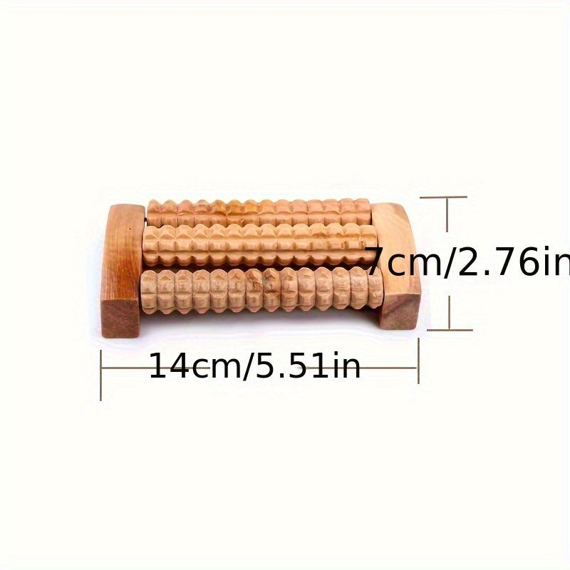 Wooden Foot Massage Board size guide showing 14 cm by 7 cm, or 5.51 inches by 2.76 inches