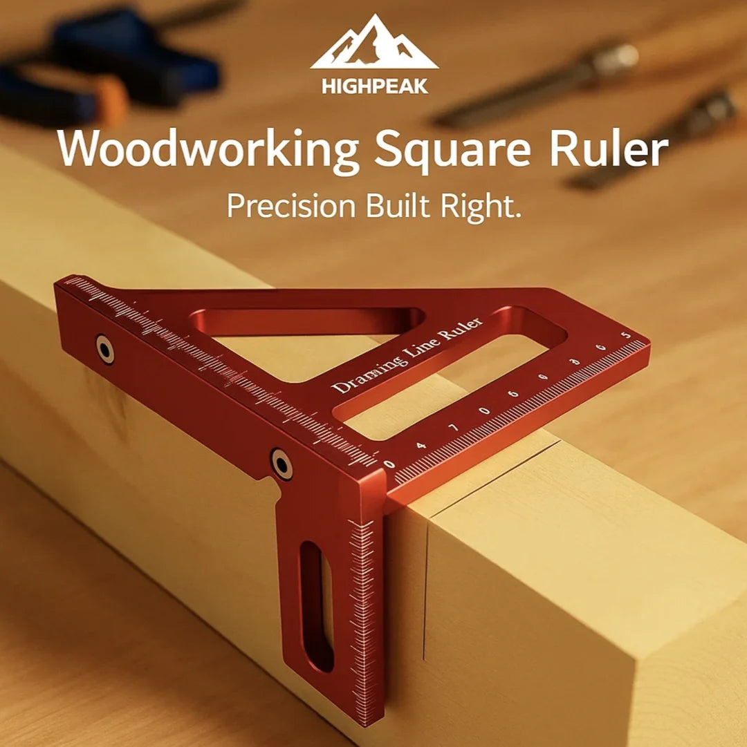 HighPeak Woodworking Square Ruler – Aluminum Miter Layout Tool