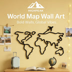 World Map Metal Wall Art