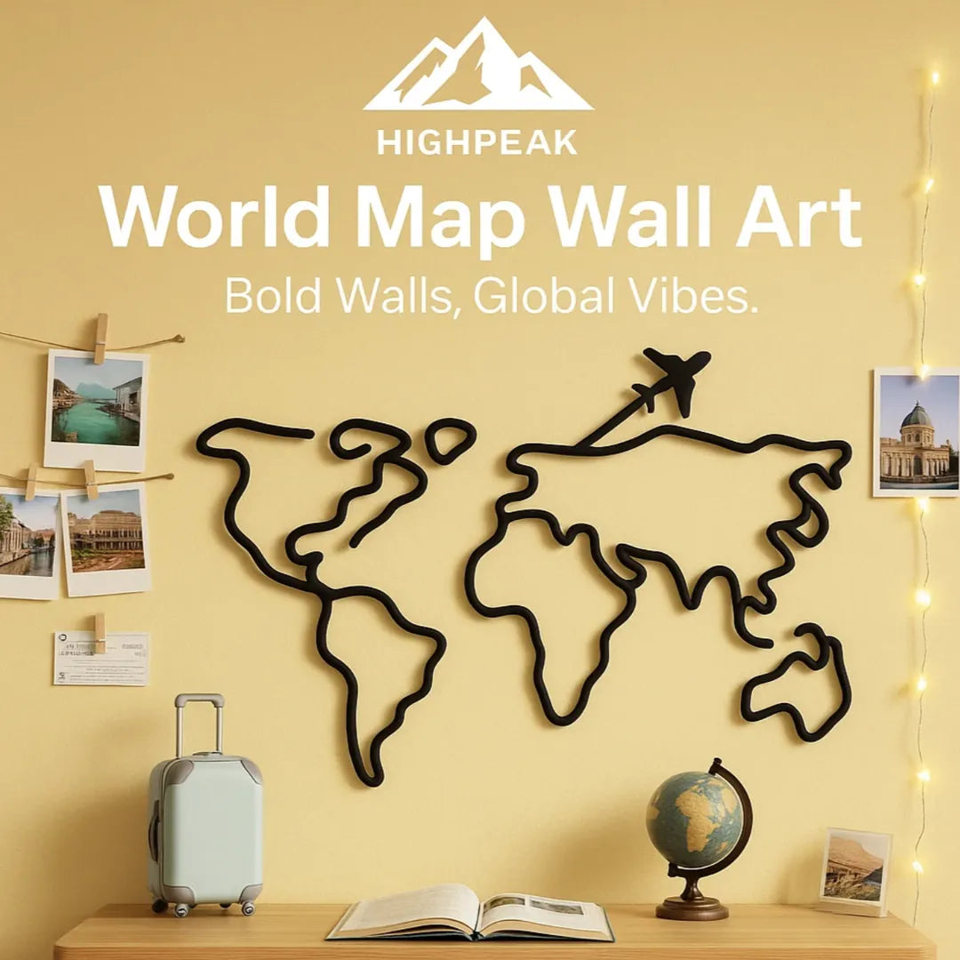 World Map Metal Wall Art