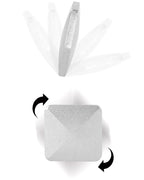 HexFlip metal fidget toy in silver showing flipping motion sequence - desk toy stress reliever demonstration