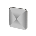 HexFlip metal fidget toy in silver with geometric pyramid design on flat surface - stress relief gadget