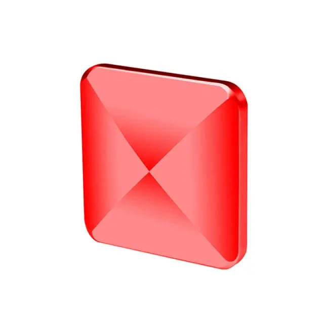 HexFlip fidget toy in bright red metal with geometric pyramid design on white background - desk stress reliever