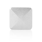 HexFlip metallic silver fidget toy with geometric pyramid design on white background - stress relief gadget