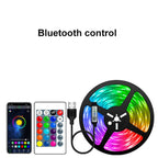 HighPeak LED Lights - 100 Feet with color-changing strip, Bluetooth control, remote, and USB plug for customizable lighting.