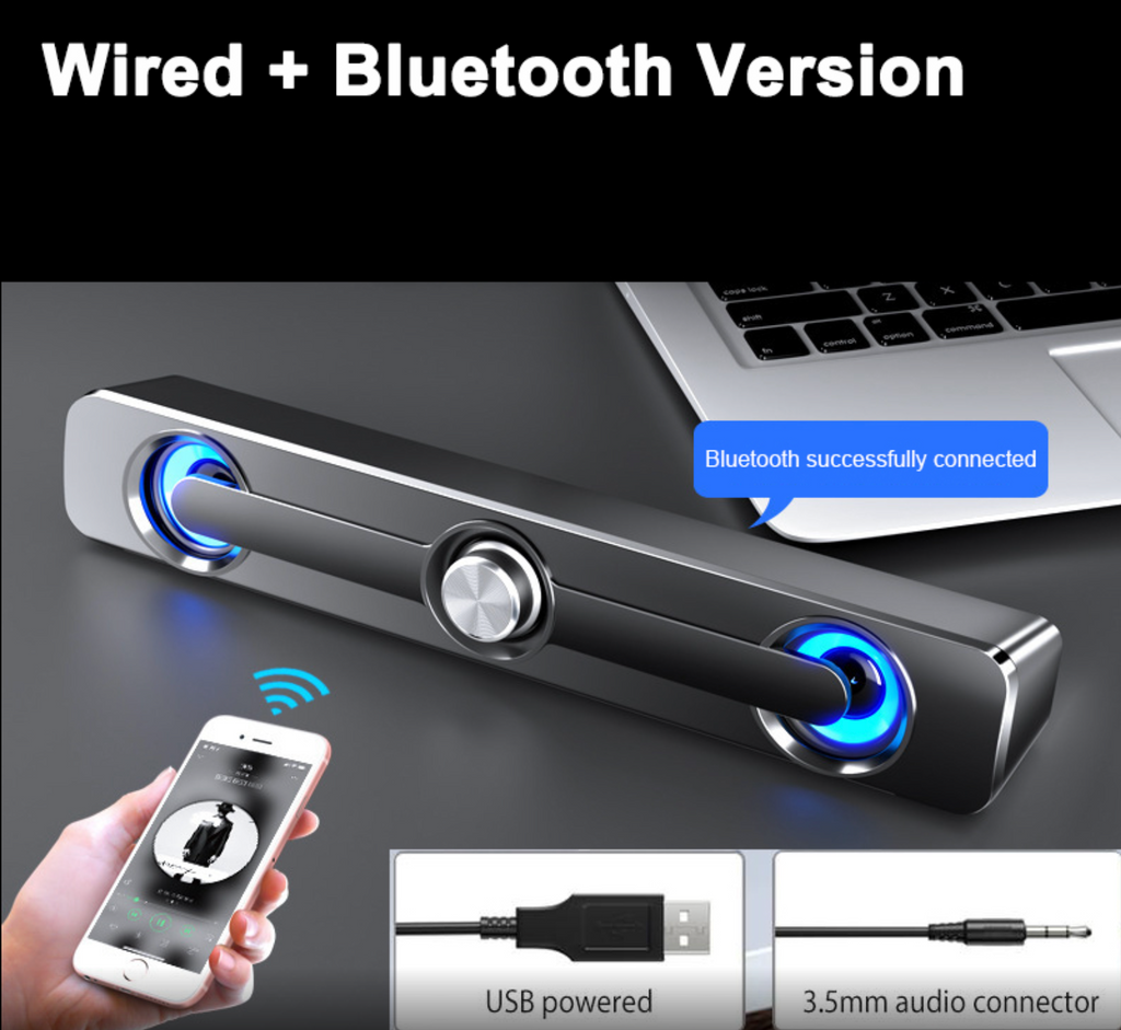 SoundBar for HighPeak MiniProjector Wired + Bluetooth Model