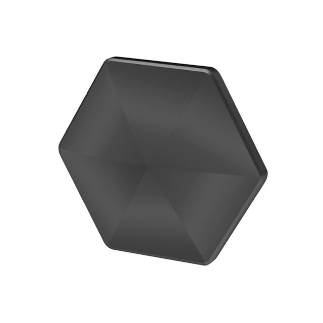 HexFlip fidget toy in sleek black hexagonal design with geometric surface texture - stress relief desk gadget